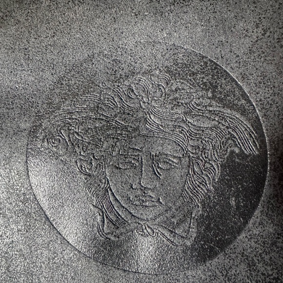 Vintage Gianni Versace Black Leather Backpack thick rugged grey Genuine Leather - Picture 9 of 11